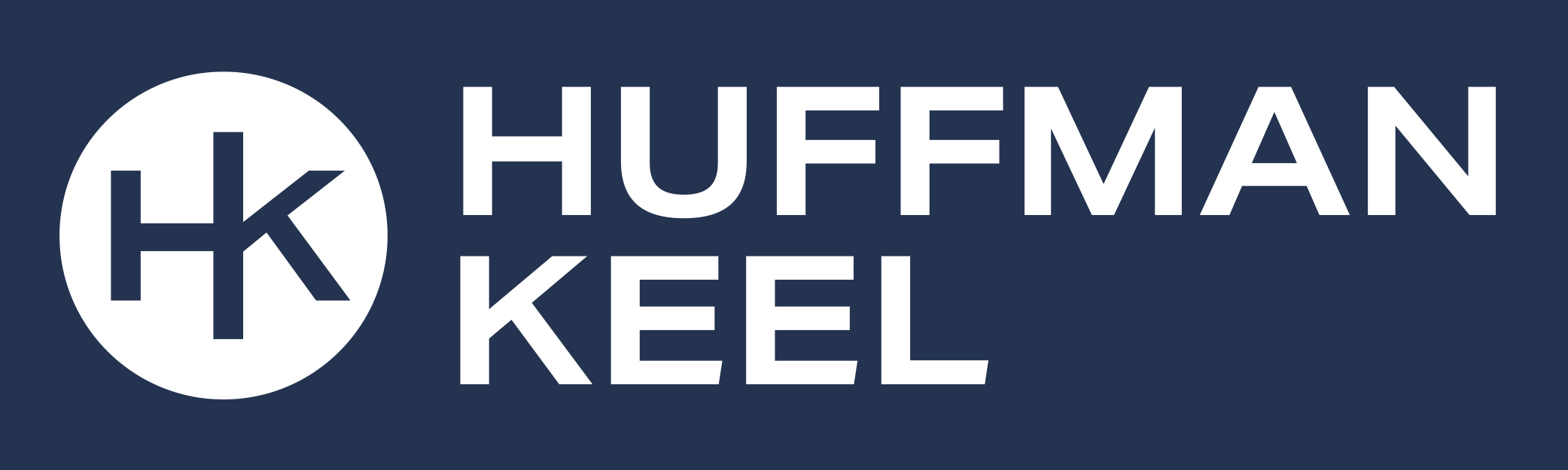 Huffmankeel Logo Reverse On Blue