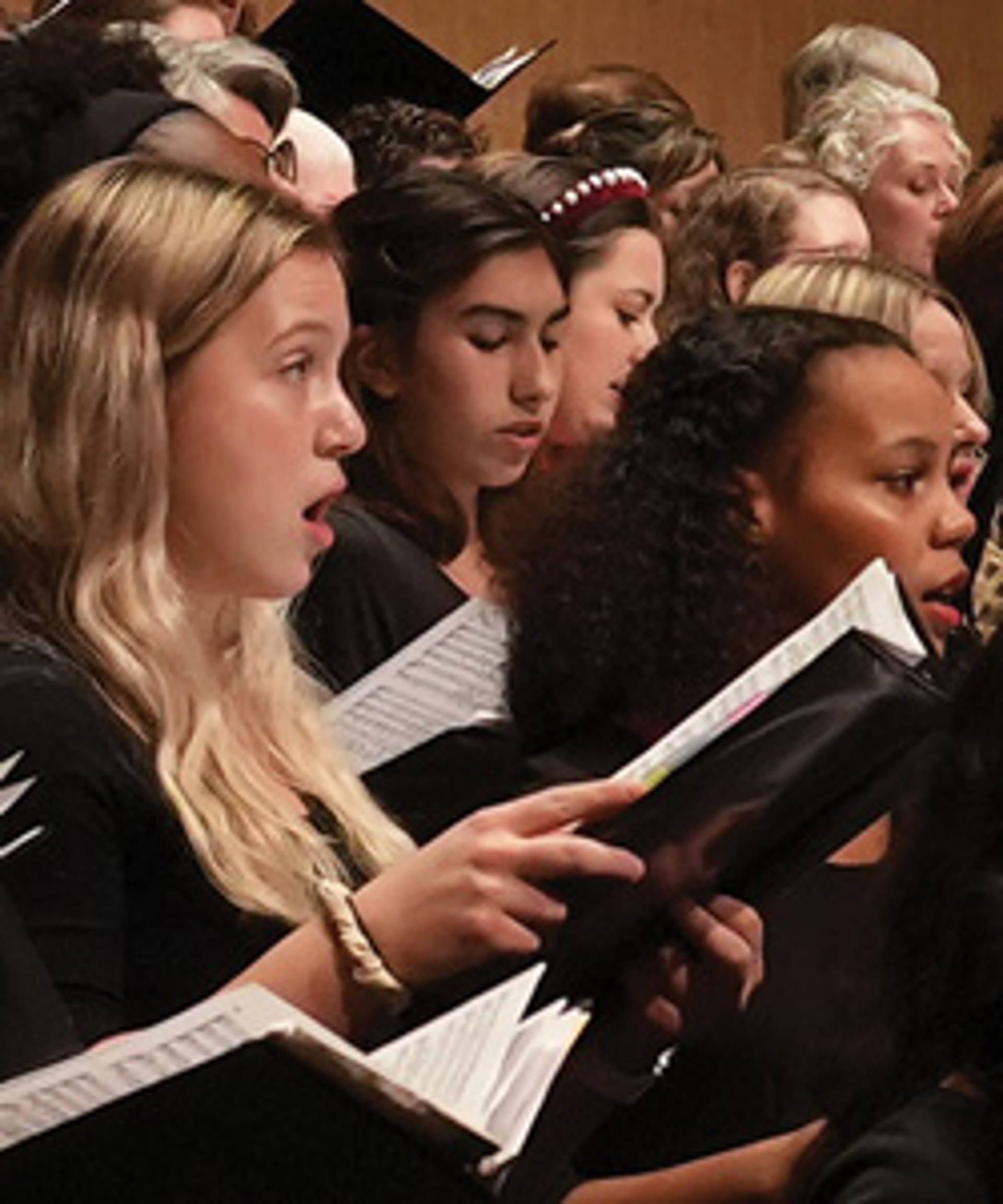 A children's choir singing.