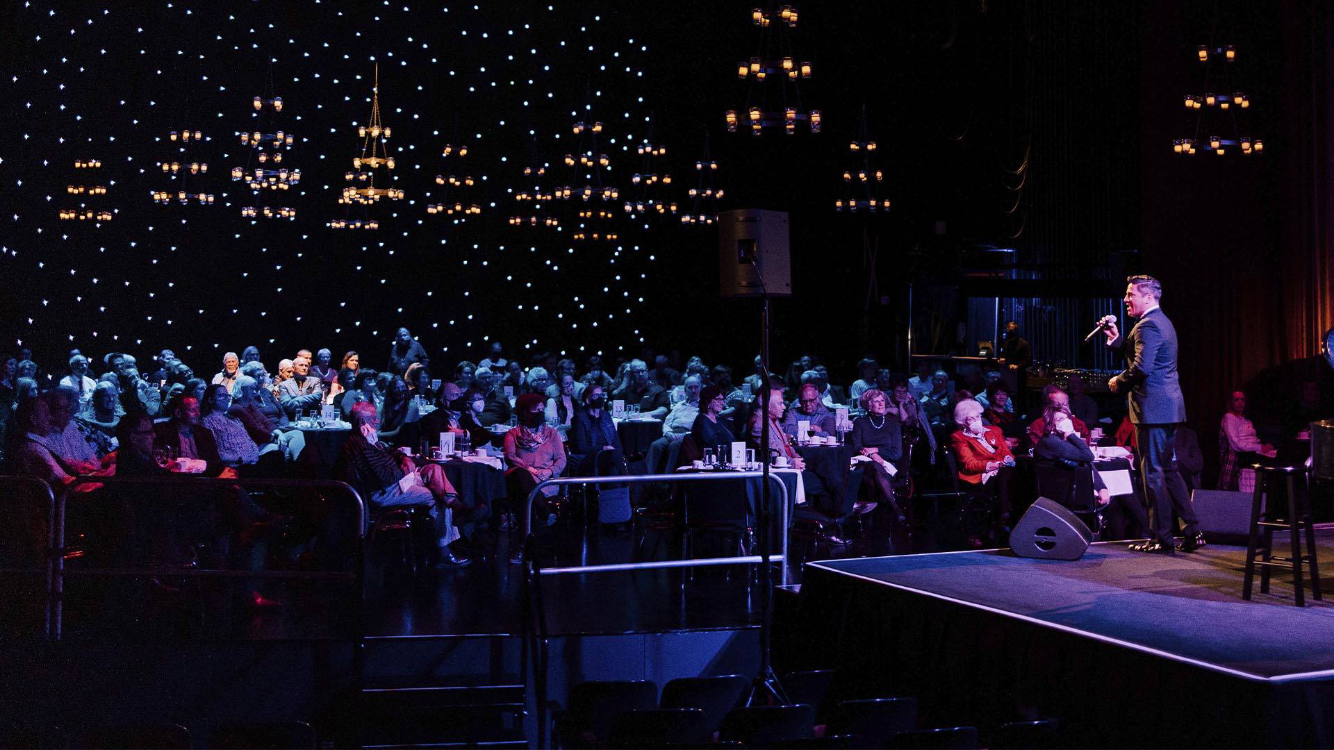A Cabaret performance with the audience on Capitol Theater stage.