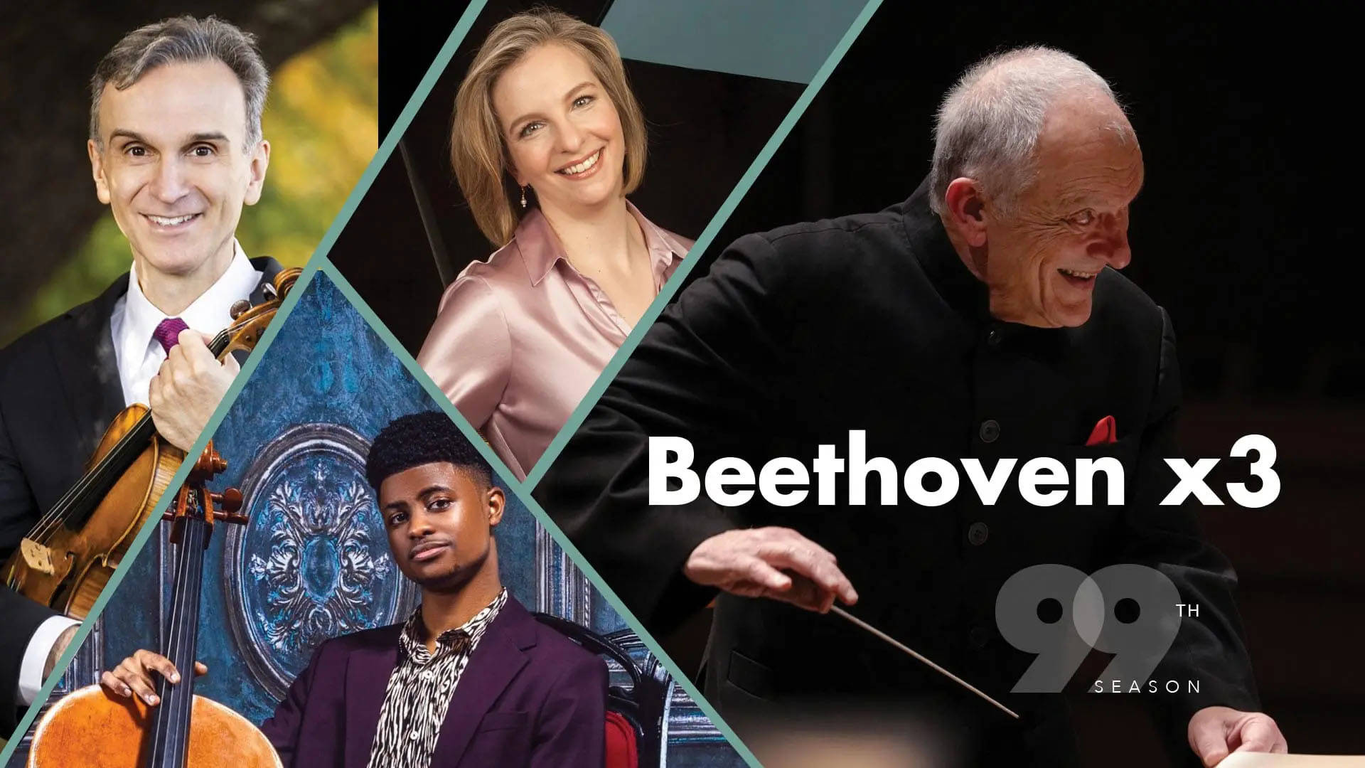 Banner reads: "Beethoven x3"