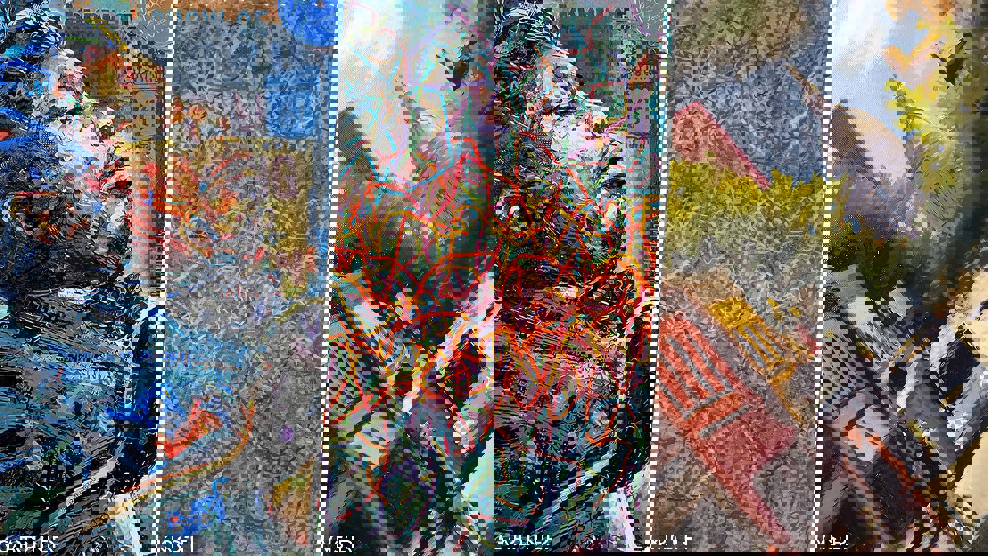 Collage of various artwork.